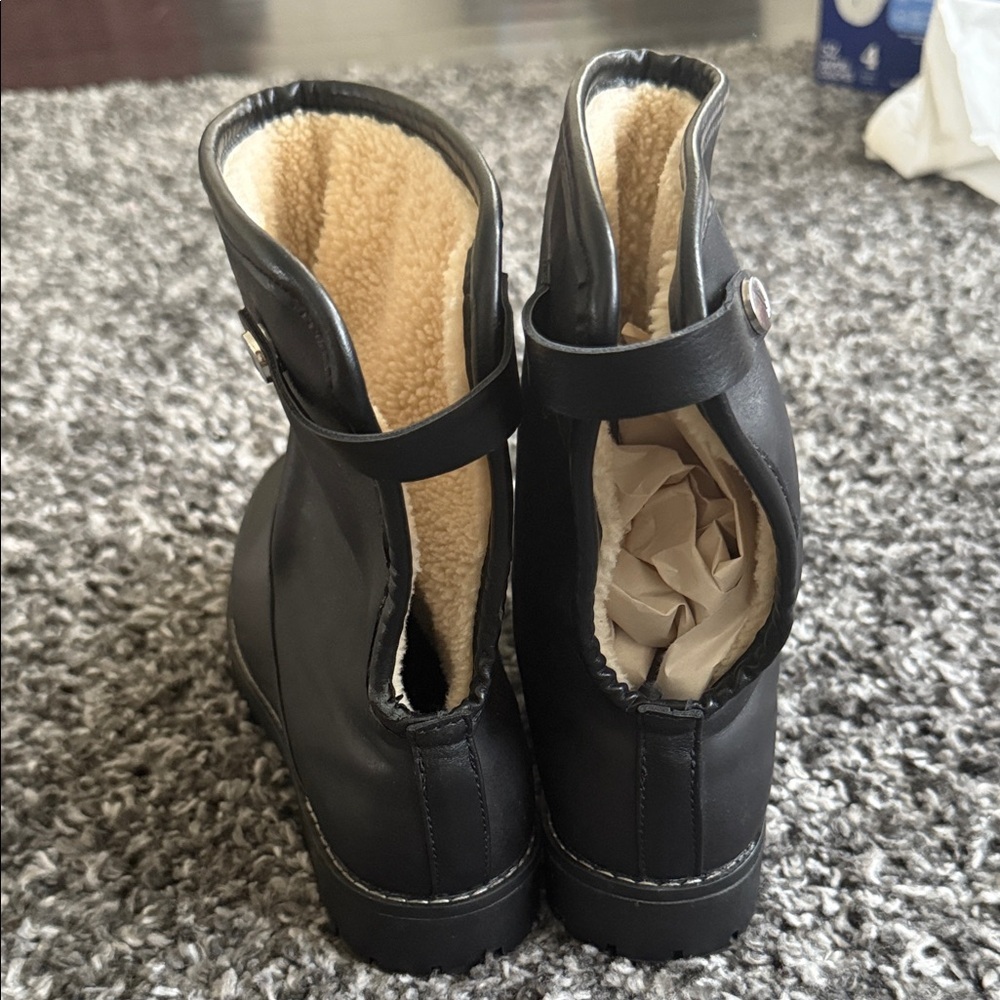 Nautica Oren Black Leather Boots with Warm Lining Size 8.5 - Picture 8 of 8